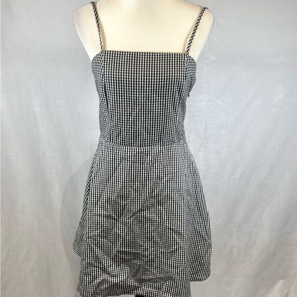 Gingham square neck backless sundress size large - Picture 2 of 7